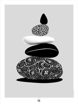 Galets basques N&B  (Réf A124)